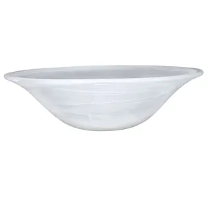 # 23142-11, Alabaster Glass Shade for Medium Base Socket Torchiere Lamp, Swag Lamp and Pendant,15" Diameter x 4-1/2" Height.