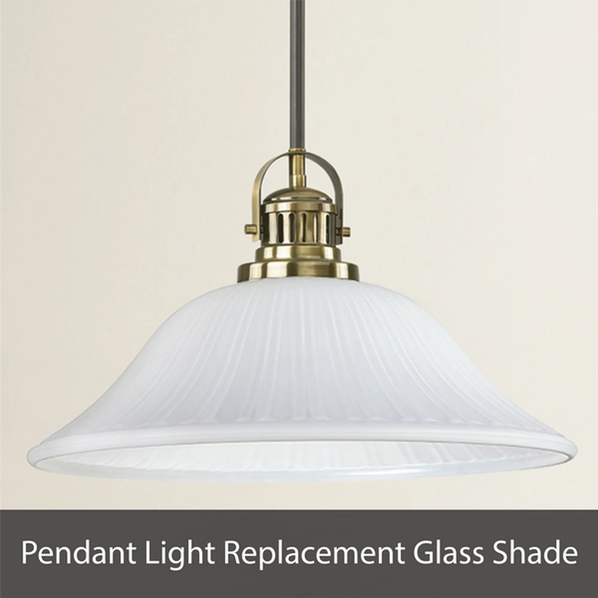 # 23142-11, Alabaster Glass Shade for Medium Base Socket Torchiere Lamp, Swag Lamp and Pendant,15" Diameter x 4-1/2" Height.