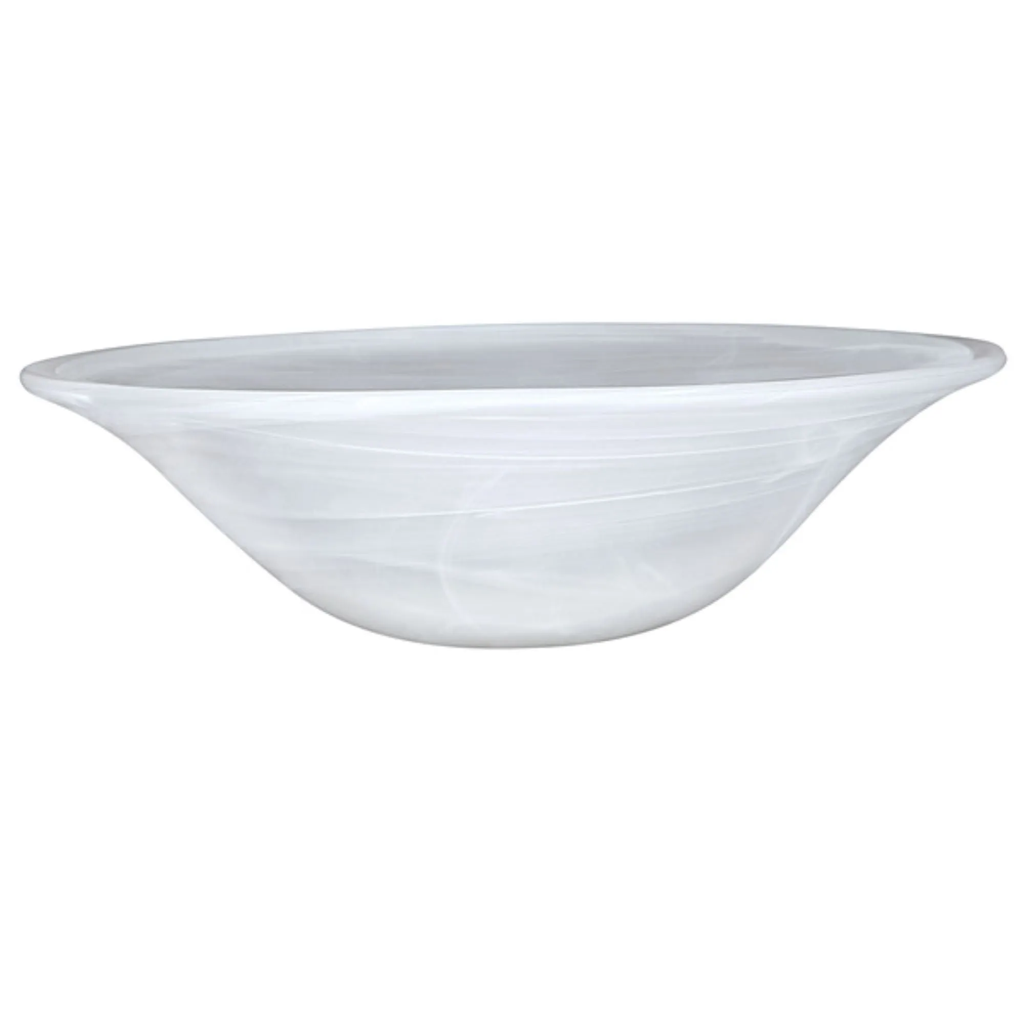 # 23142-11, Alabaster Glass Shade for Medium Base Socket Torchiere Lamp, Swag Lamp and Pendant,15" Diameter x 4-1/2" Height.