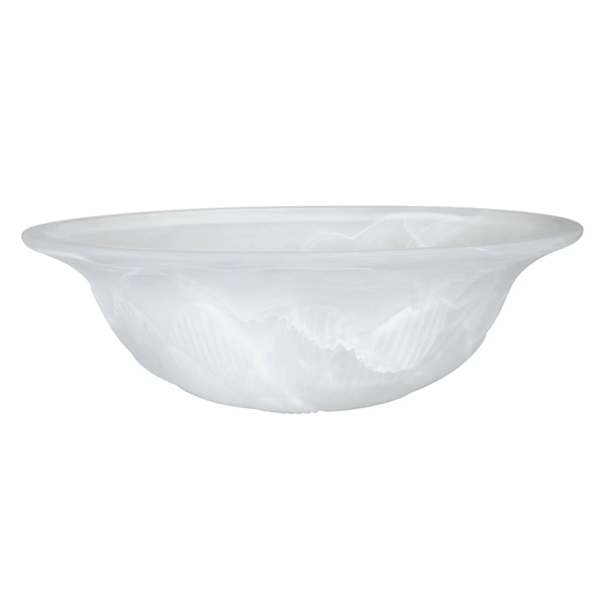 # 23151-11, Alabaster Glass Shade for Medium Base Socket Torchiere Lamp, Swag Lamp,Pendant, Island Fixture.11-3/4" Diameter x 3-7/8" Height.