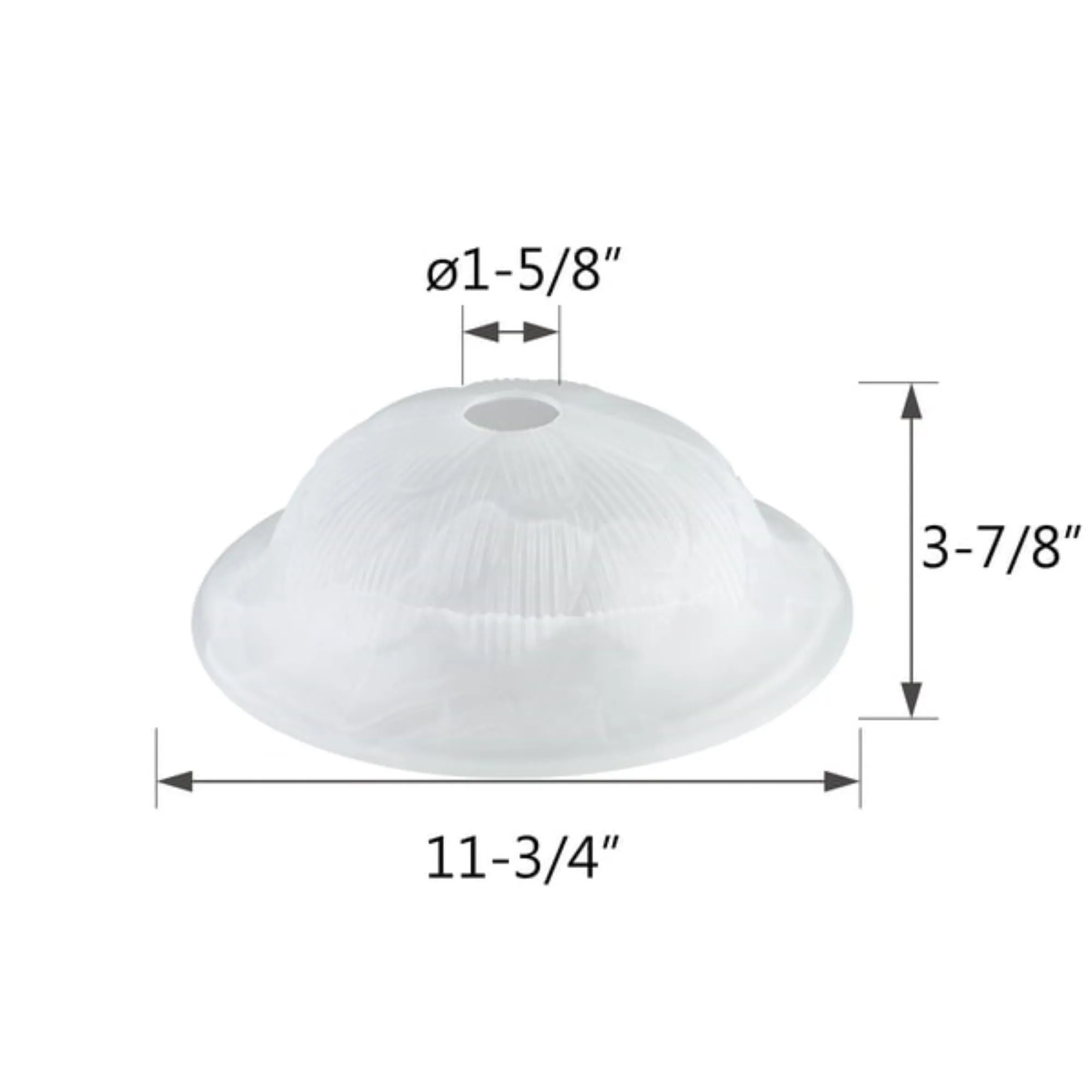# 23151-11, Alabaster Glass Shade for Medium Base Socket Torchiere Lamp, Swag Lamp,Pendant, Island Fixture.11-3/4" Diameter x 3-7/8" Height.