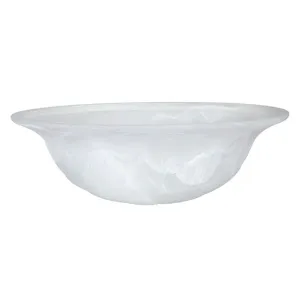 # 23151-11, Alabaster Glass Shade for Medium Base Socket Torchiere Lamp, Swag Lamp,Pendant, Island Fixture.11-3/4" Diameter x 3-7/8" Height.