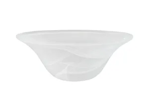 # 23509-11,Alabaster Glass Shade for Medium Base Socket Torchiere Lamp, Swag Lamp, Pendant and Island Fixture.12-1/4" Diameter x 4-3/4" High.