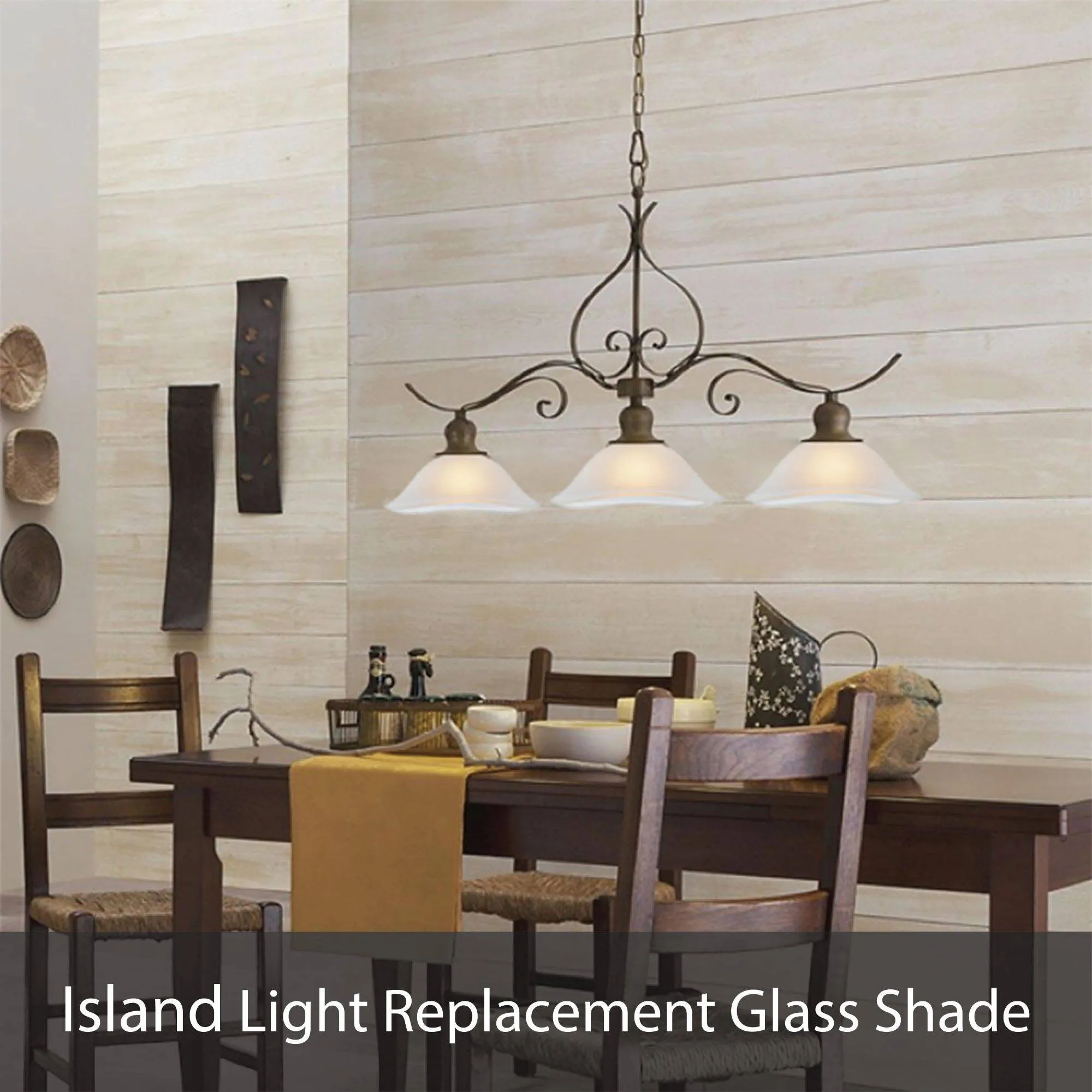 # 25306-64-1, Frosted Octagon Glass Shade for Medium Base Socket Torchiere Lamp, Swag Lamp, Pendant, Island Fixture, 1-5/8" Fitter, 12-1/8" Diameter x 4-1/4" Height