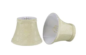 # 30007-X Small Bell Shape Mini Chandelier Clip-On Lamp Shade, Transitional Design in Butter Crème, 5" bottom width (3" x 5" x 4" )  - Sold in 2, 5, 6 & 9 Packs