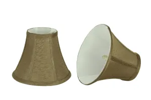 # 30056-X Small Bell Shape Mini Chandelier Clip-On Lamp Shade, Transitional Design in Khaki Fabric, 6" bottom width (3" x 6" x 5")- Sold in 2, 5, 6 & 9 Packs