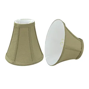 # 30071-X Small Bell Shape Chandelier Clip-On Lamp Shade Set of 2, 5, 6,and 9, Transitional Design in Yellowish Brown, 6" bottom width (3" x 6" x 5")
