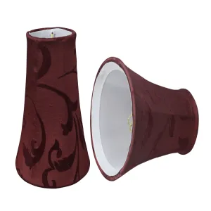 # 30249-X Small Bell Shape Chandelier Clip-On Lamp Shade Set of 2, 5, 6, and 9, Transitional Design in Red, 4" bottom width (2 1/2" x 4" x 5" )
