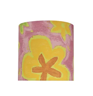 # 31061 Transitional Drum (Cylinder) Shaped Spider Construction Lamp Shade in Pink with Flowers, 8" wide (8" x 8" x 8")
