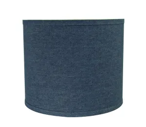 # 31087  Transitional Hardback Drum (Cylinder) Shaped Spider Construction Lamp Shade in Washing Blue, 12" wide (12" x 12" x 10")
