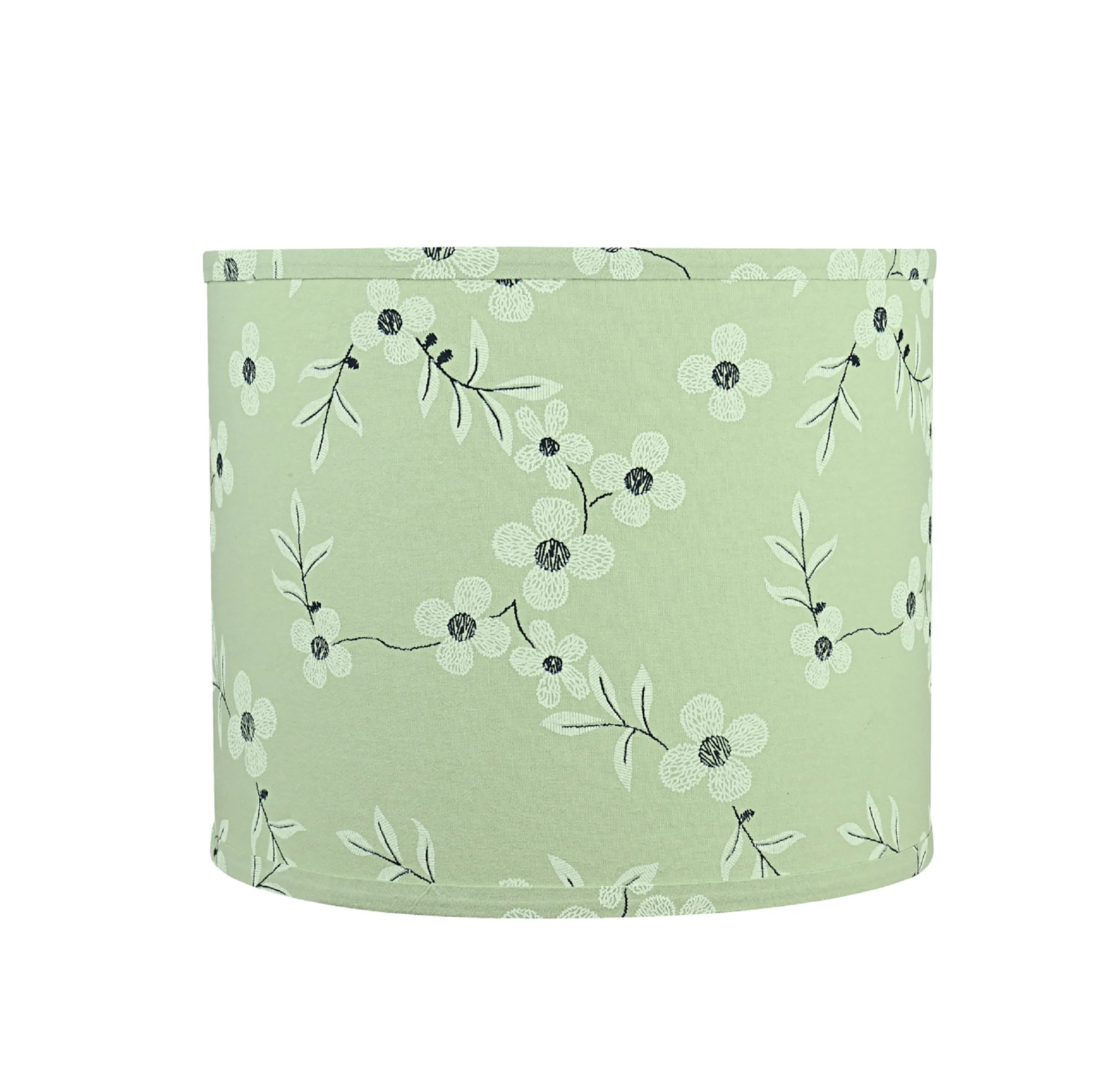 # 31102 Transitional Drum (Cylinder) Shaped Spider Construction Lamp Shade in Light Green, 12" wide (12" x 12" x 10")