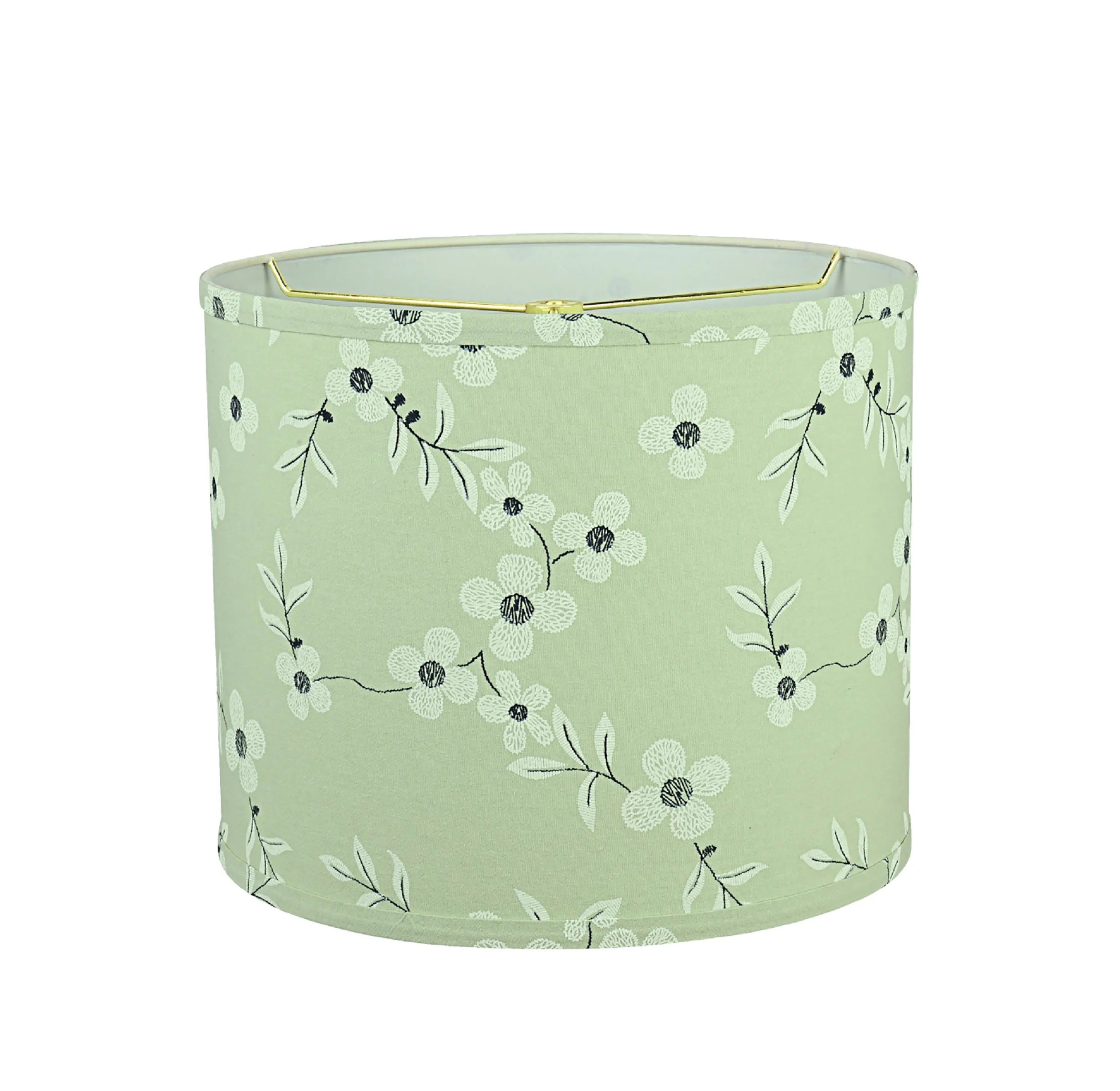 # 31102 Transitional Drum (Cylinder) Shaped Spider Construction Lamp Shade in Light Green, 12" wide (12" x 12" x 10")