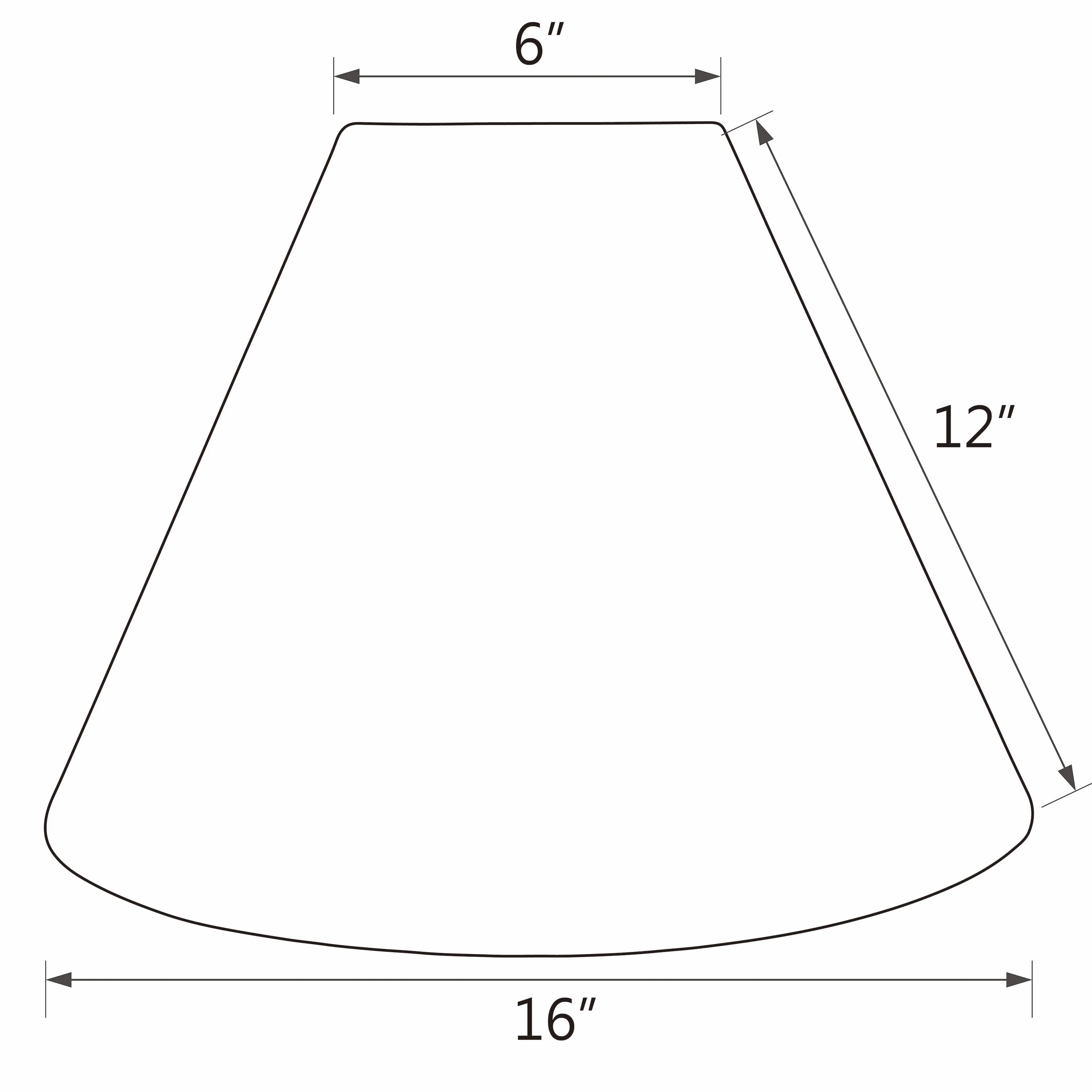 # 32016 Transitional Hardback Empire Shape Spider Construction Lamp Shade in Ivory Cotton Fabric, 16" wide (6" x 16" x 12")