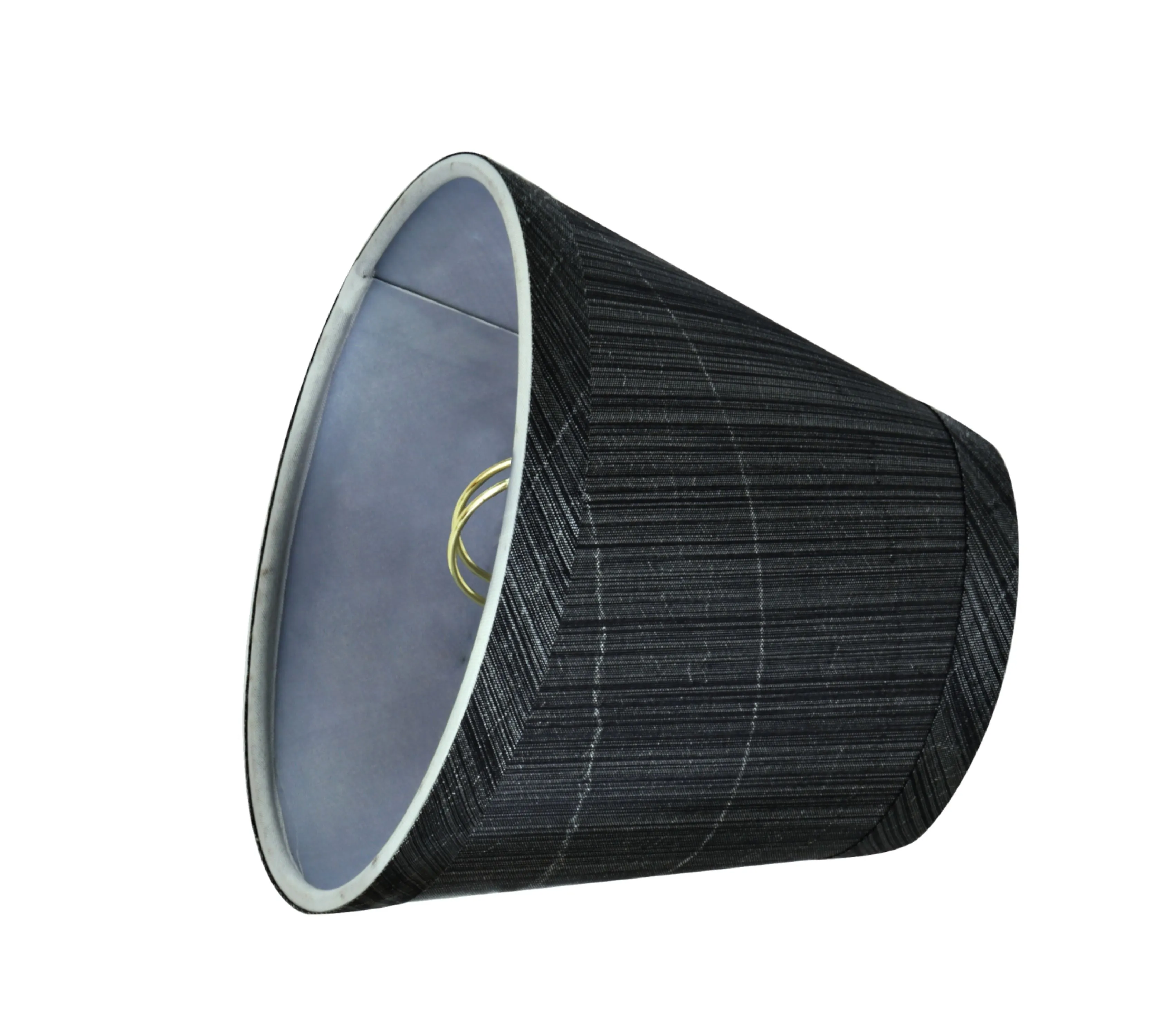 # 32061-X Small Hardback Empire Shape Mini Chandelier Clip-On Lamp Shade, Transitional Design, Grey & Black, 5" bottom width (3" x 5" x 4") - Sold in 2, 5, 6 & 9 Packs