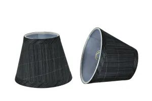 # 32061-X Small Hardback Empire Shape Mini Chandelier Clip-On Lamp Shade, Transitional Design, Grey & Black, 5" bottom width (3" x 5" x 4") - Sold in 2, 5, 6 & 9 Packs