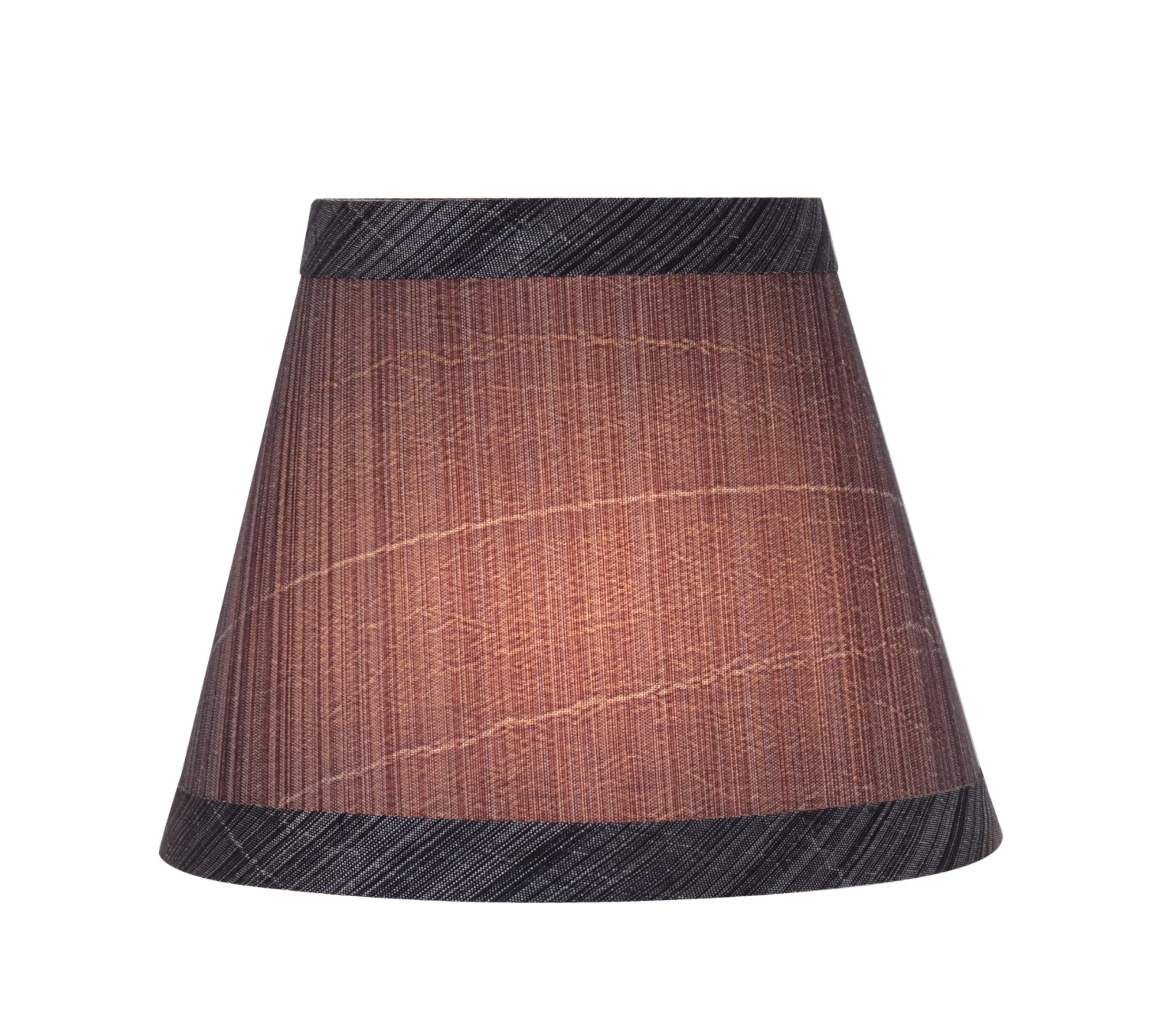 # 32061-X Small Hardback Empire Shape Mini Chandelier Clip-On Lamp Shade, Transitional Design, Grey & Black, 5" bottom width (3" x 5" x 4") - Sold in 2, 5, 6 & 9 Packs