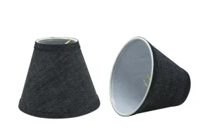 # 32120-X Small Hardback Empire Shape Chandelier Clip-On Lamp Shade Set of 2, 5, 6,and 9, Transitional Design in Grey-Blue, 6" bottom width (3" x 6" x 5")