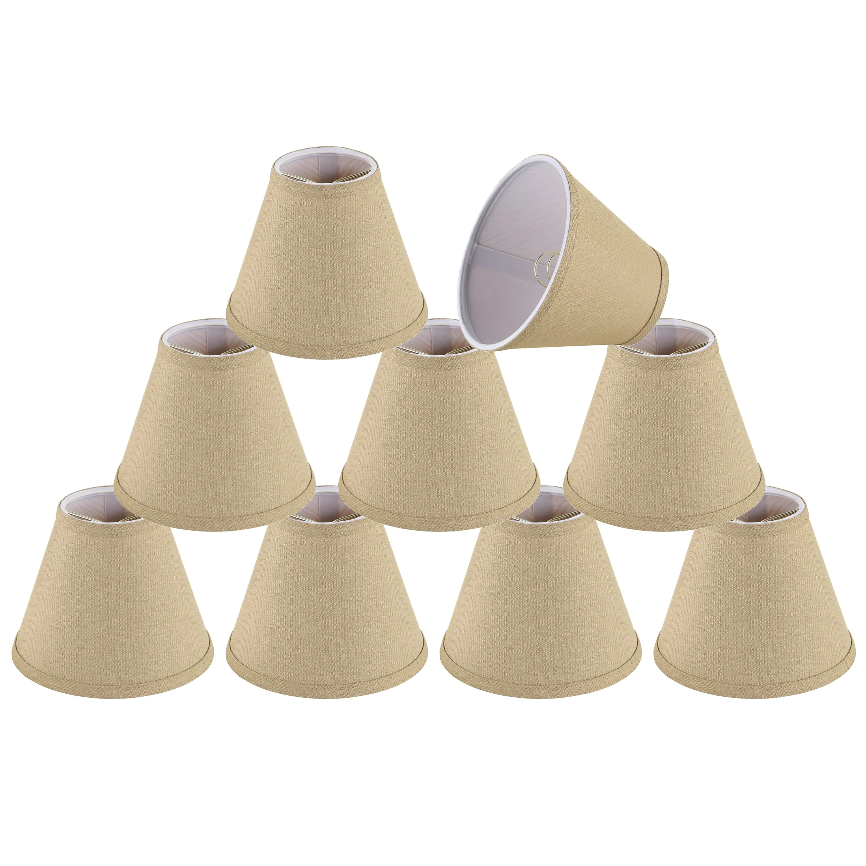 # 32134-X Small Hardback Empire Shape Mini Chandelier Clip-On Lamp Shade, Earth, 6" bottom width (3" x 6" x 5") - Sold in 2, 5, 6 & 9 Packs