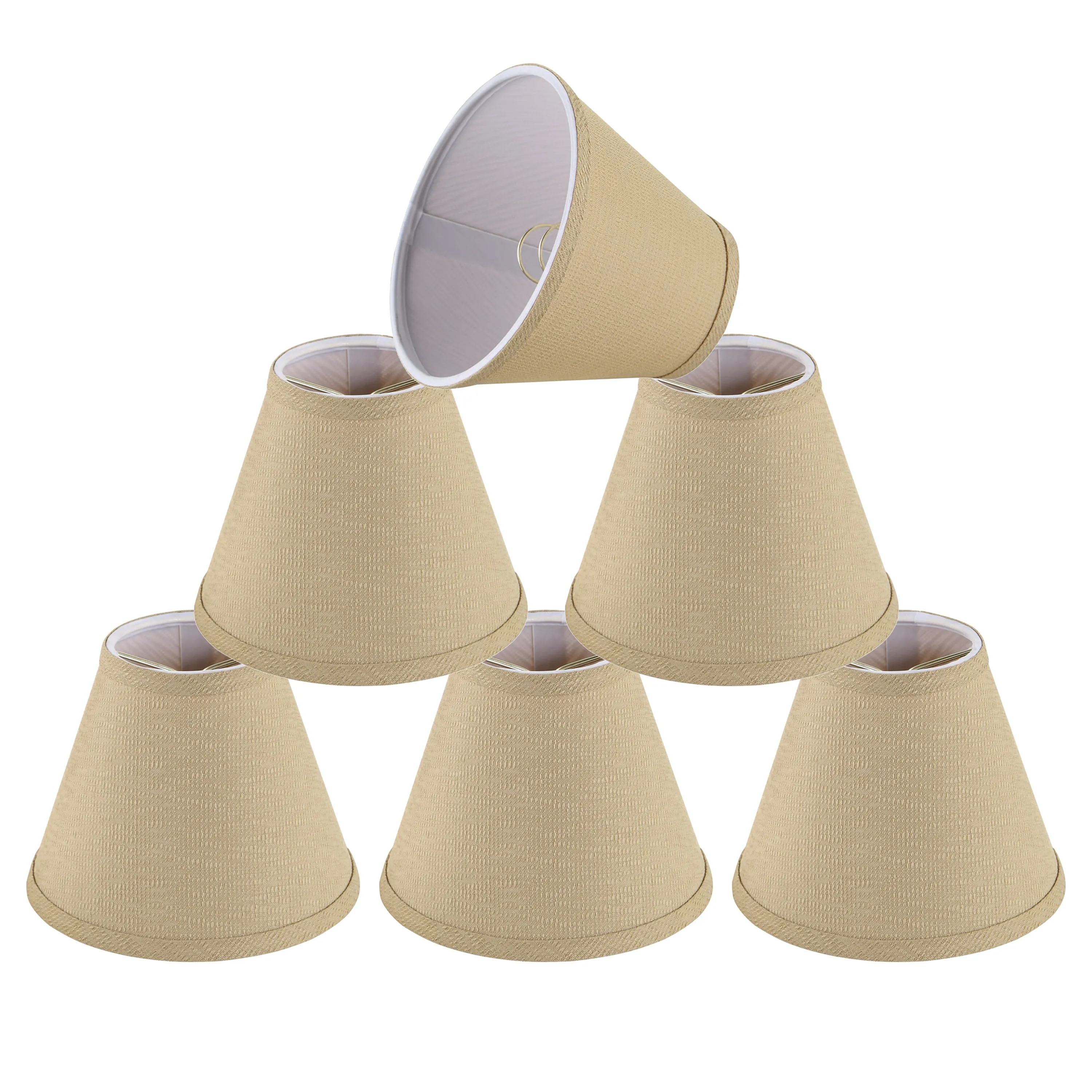 # 32134-X Small Hardback Empire Shape Mini Chandelier Clip-On Lamp Shade, Earth, 6" bottom width (3" x 6" x 5") - Sold in 2, 5, 6 & 9 Packs