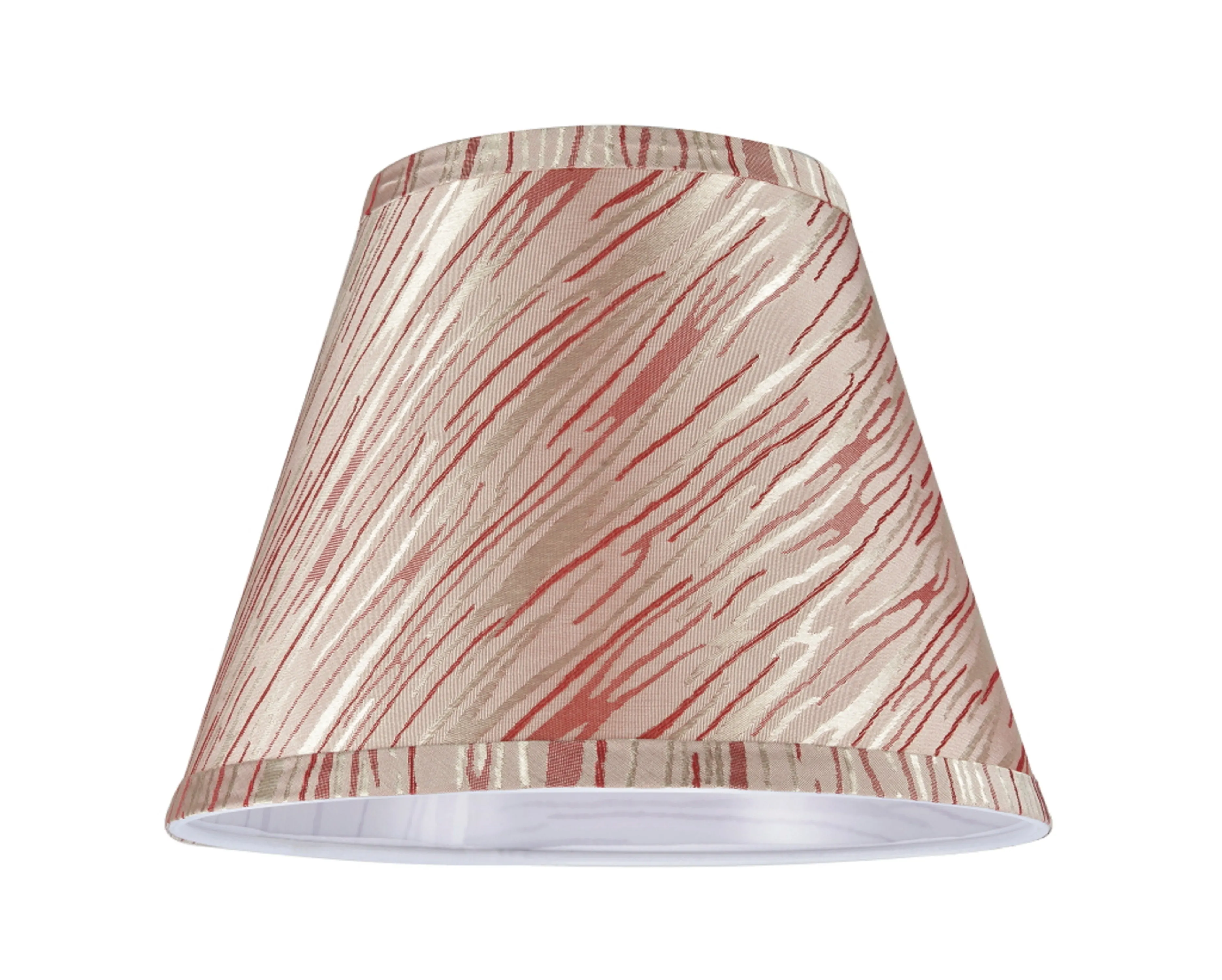 # 32176 Transitional Hardback Empire Shape Spider Construction Lamp Shade, Off-White with Red Striping, 9" wide (5" x 9" x 7")