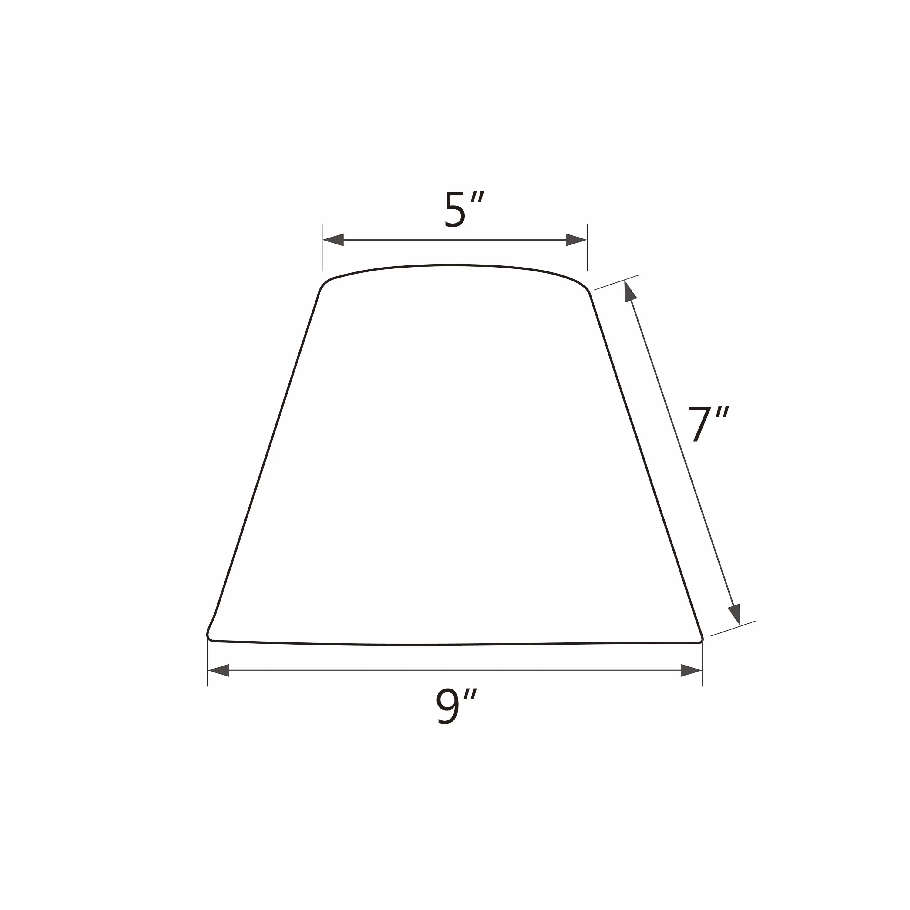 # 32176 Transitional Hardback Empire Shape Spider Construction Lamp Shade, Off-White with Red Striping, 9" wide (5" x 9" x 7")