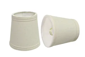 # 32714-X Small Hardback Empire Shape Chandelier Clip-On Lamp Shade Set of 2, 5, 6,and 9, Transitional Design in Off White, 4" bottom width (3" x 4" x 4")