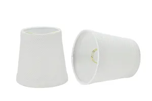 # 32718-X Small Hardback Empire Shape Chandelier Clip-On Lamp Shade Set of 2, 5, 6,and 9, Transitional Design in White, 4" bottom width (3" x 4" x 4")