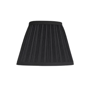# 33005  Transitional Pleated Empire Shape Spider Construction Lamp Shade in Black Tetoron Cotton Fabric, 9" wide (5" x 9" x 7")