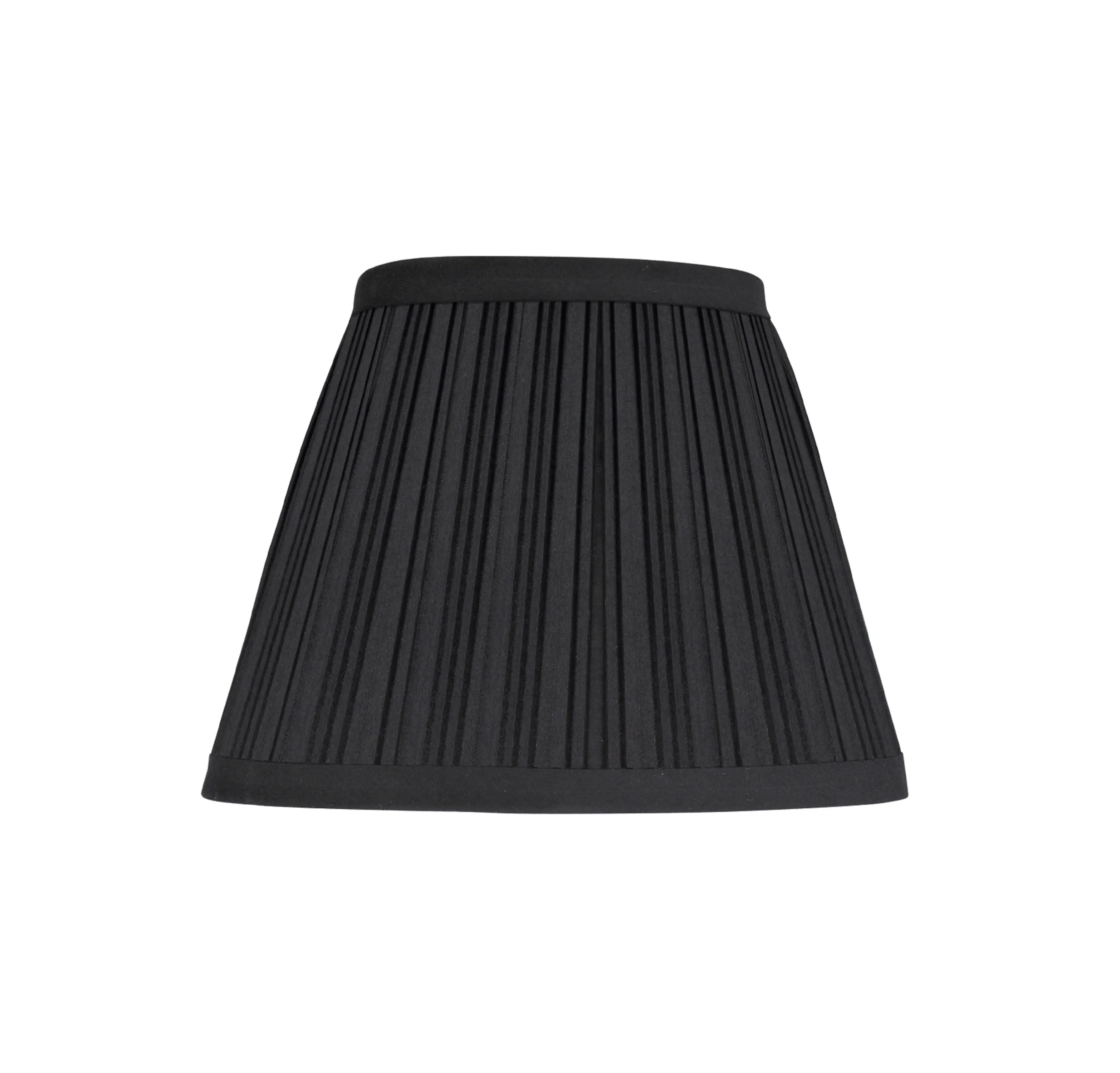 # 33005  Transitional Pleated Empire Shape Spider Construction Lamp Shade in Black Tetoron Cotton Fabric, 9" wide (5" x 9" x 7")
