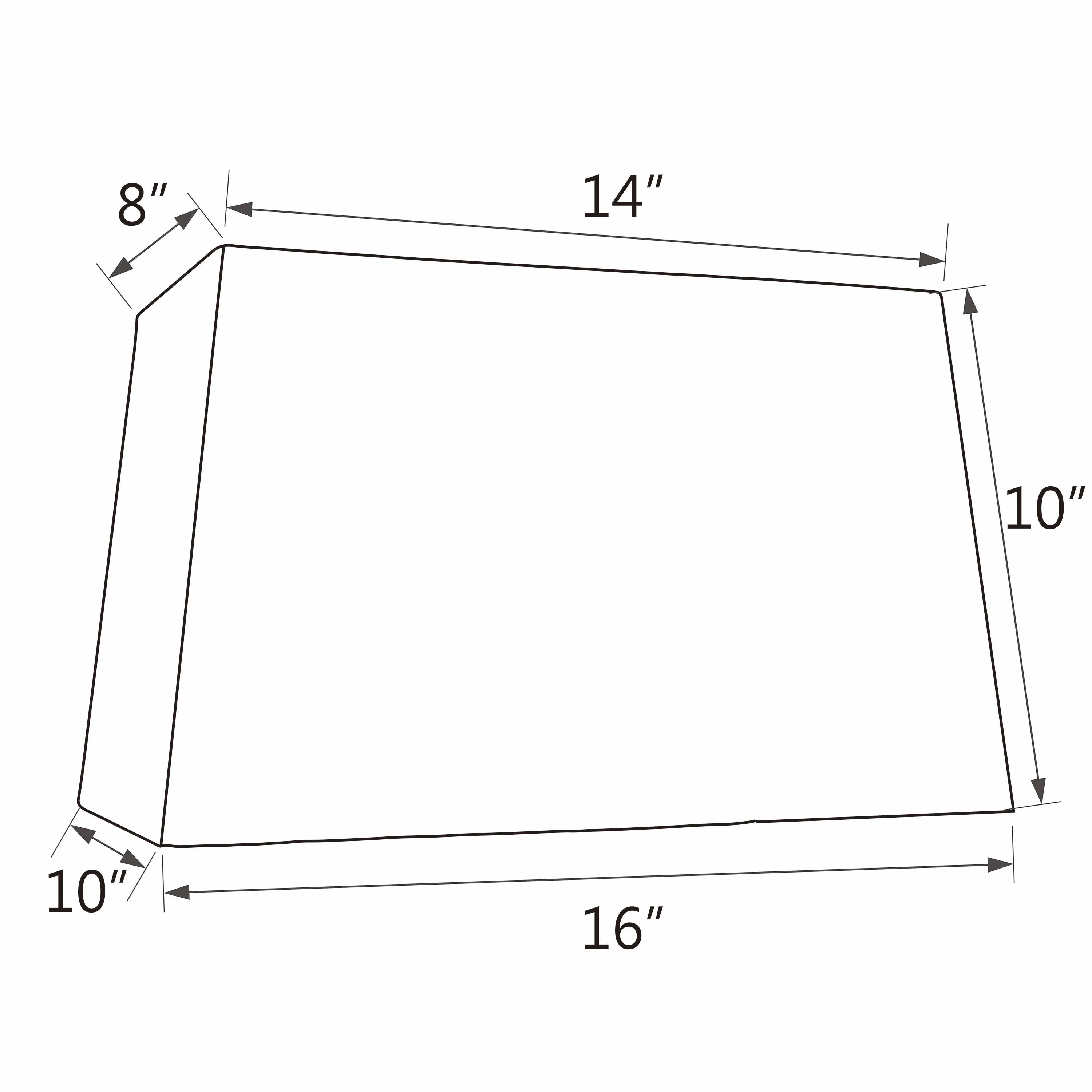 # 36023 Transitional Rectangle Hardback Shape Spider Construction Lamp Shade in Off White, 16" wide, Top:(8"   14") Bottom:(10   16")  x Height: 10"