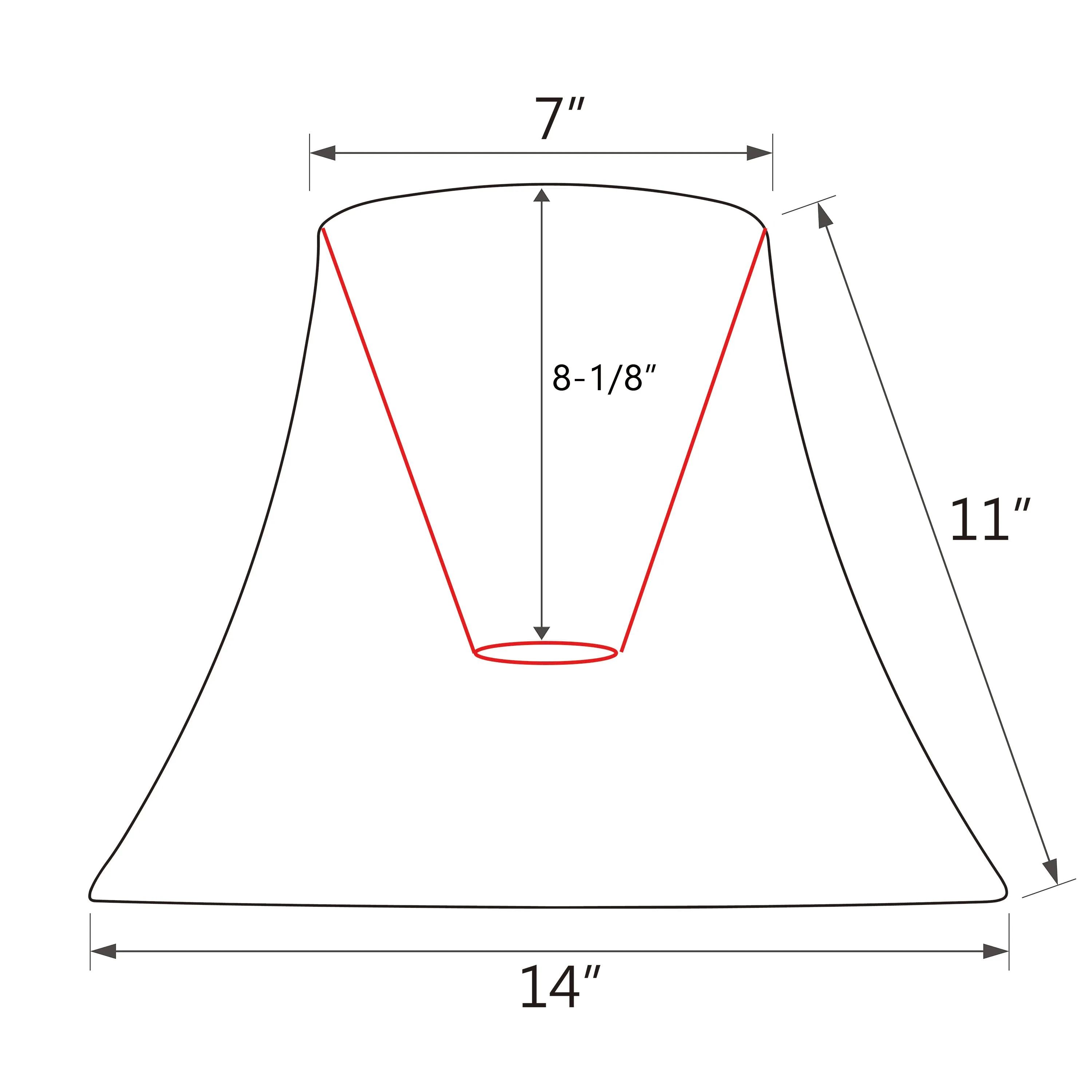 # 58052 Transitional Bell Shape UNO Construction Lamp Shade in Linen White, 14" Wide (7" x 14" x 11")