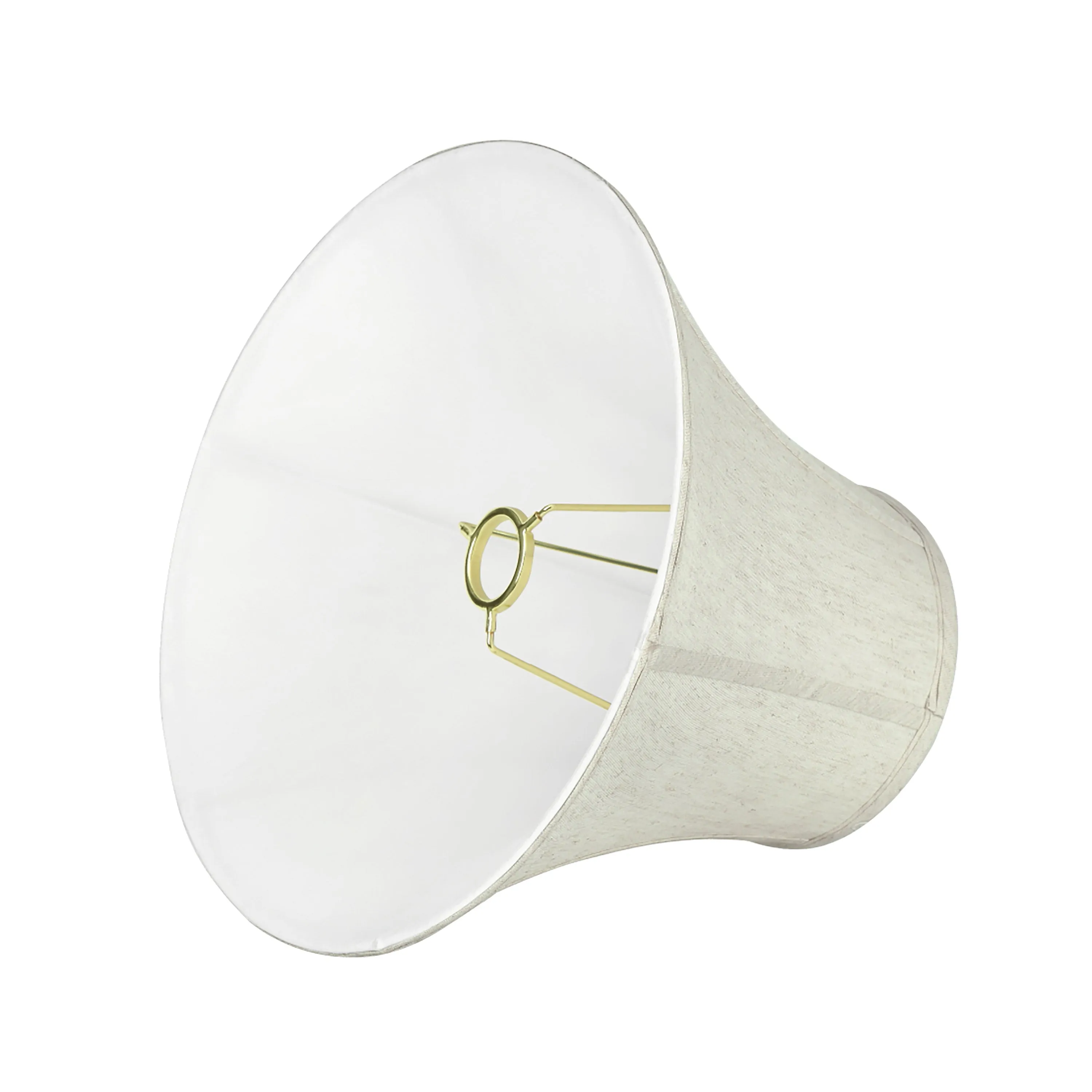 # 58052 Transitional Bell Shape UNO Construction Lamp Shade in Linen White, 14" Wide (7" x 14" x 11")