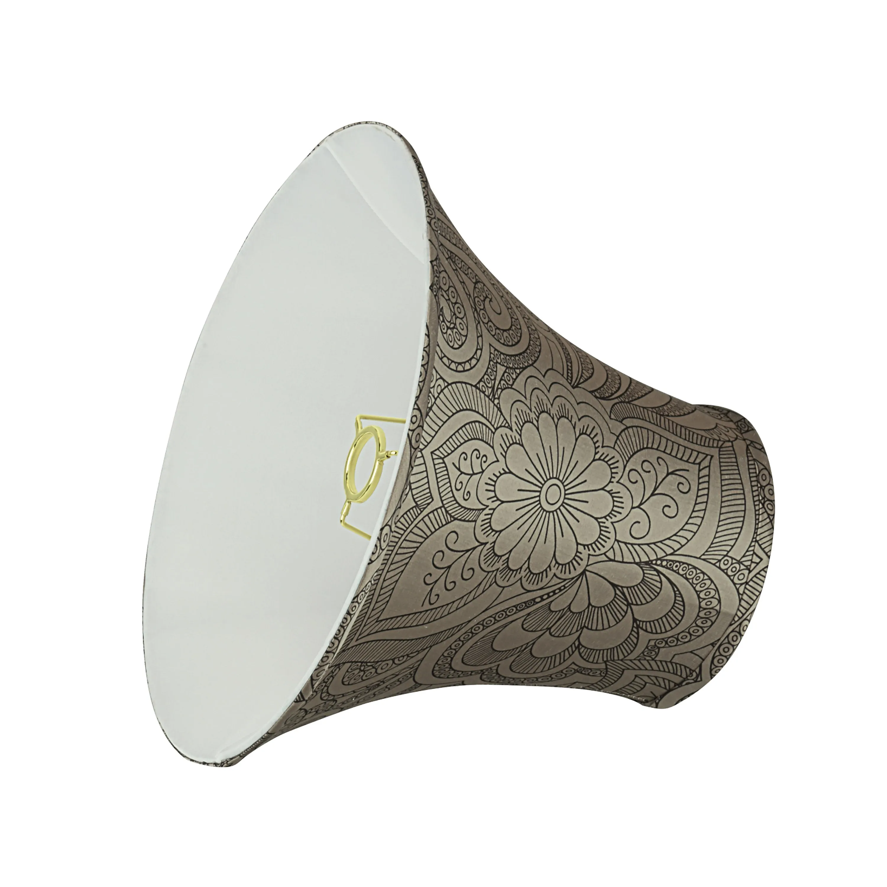 # 58054 Transitional Bell Shape UNO Construction Lamp Shade in Taupe, 14" Wide (7" x 14" x 11")