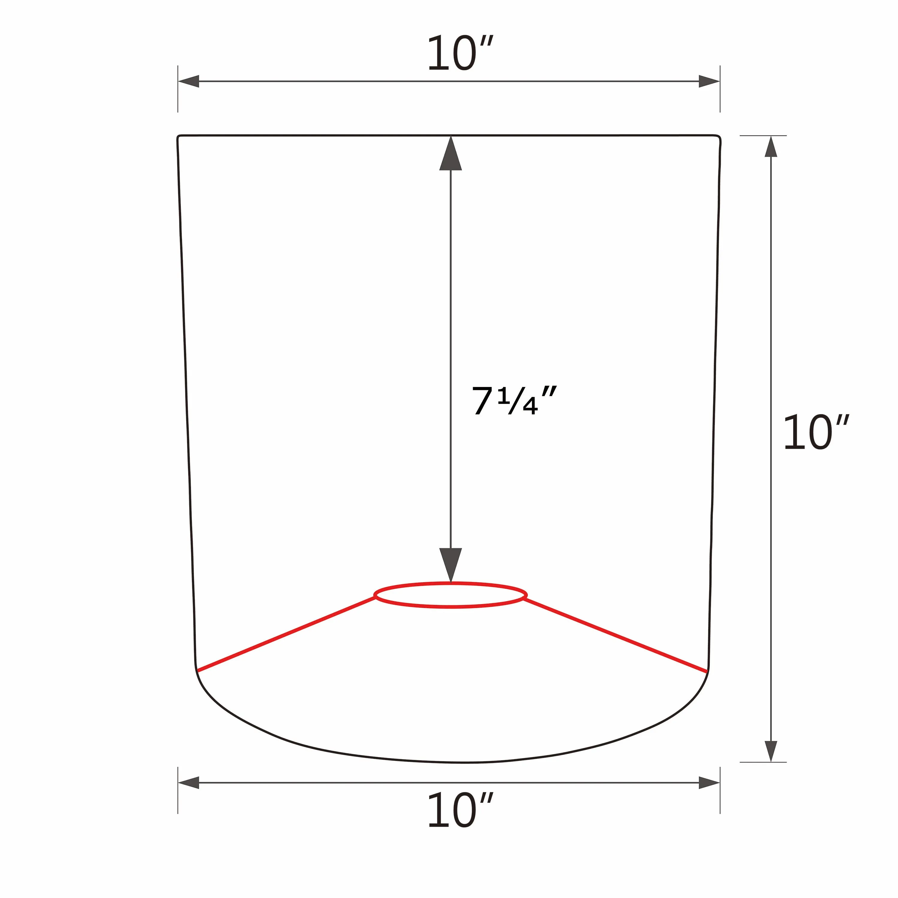 # 58401 Transitional Drum (Cylinder) Shape UNO Construction Lamp Shade in Blood Red, 10" Wide (10" x 10" x 10")