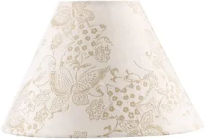 # 58758 Transitional Hardback Empire Shape UNO Construction Lamp Shade in Off White Butterfly Pattern, 11" Wide (4" x 11" x 7")