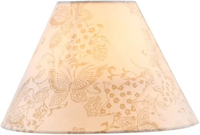 # 58758 Transitional Hardback Empire Shape UNO Construction Lamp Shade in Off White Butterfly Pattern, 11" Wide (4" x 11" x 7")