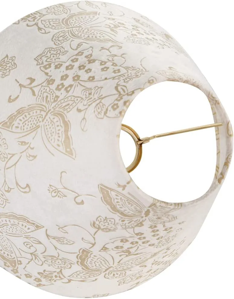 # 58758 Transitional Hardback Empire Shape UNO Construction Lamp Shade in Off White Butterfly Pattern, 11" Wide (4" x 11" x 7")