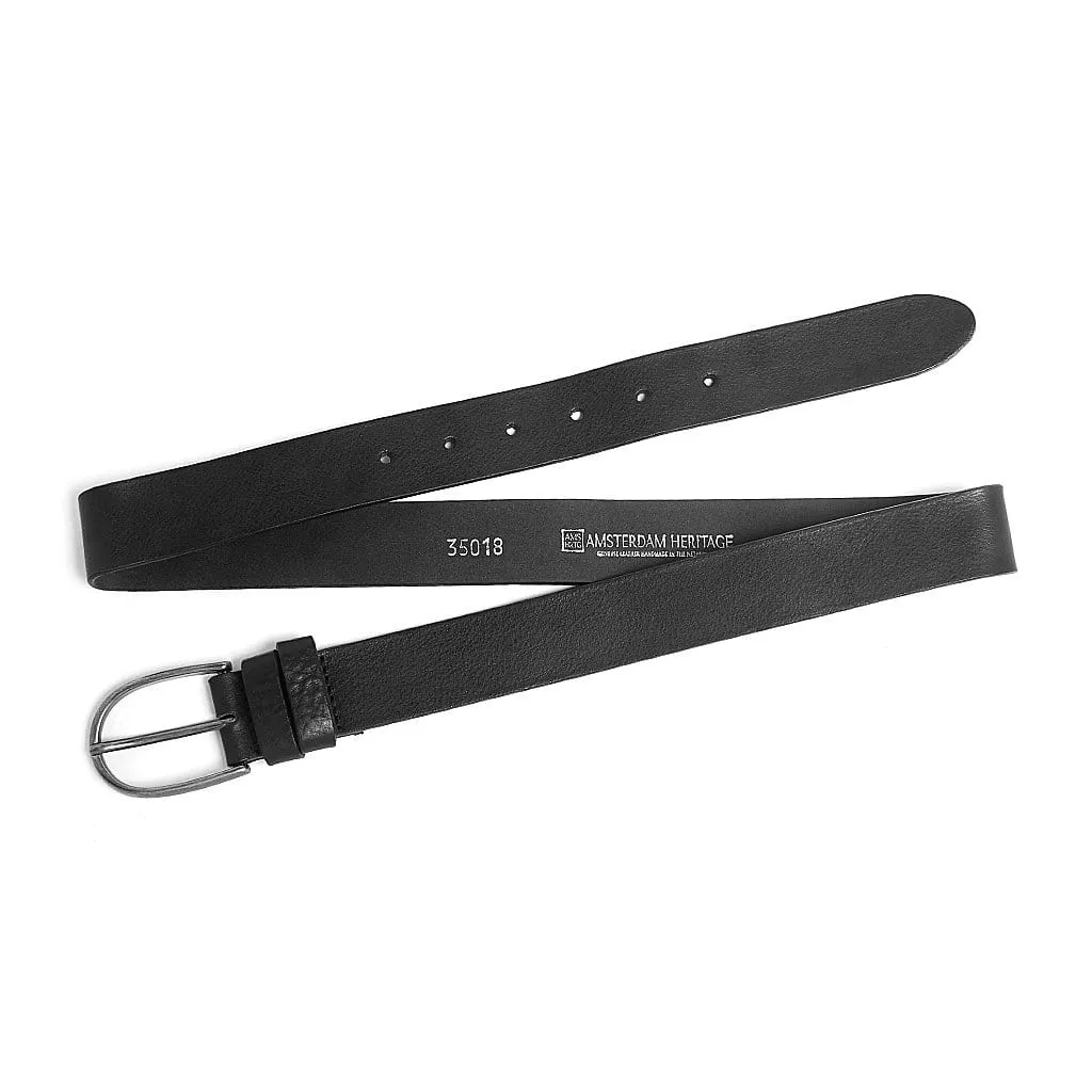 35018 Dieke | Classic Women's Leather Belt for Jeans | Silver Buckle
