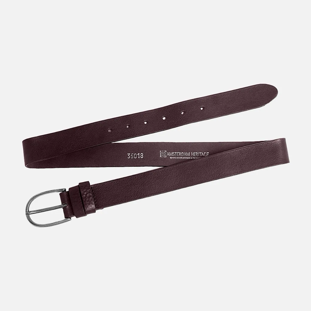 35018 Dieke | Classic Women's Leather Belt for Jeans | Silver Buckle