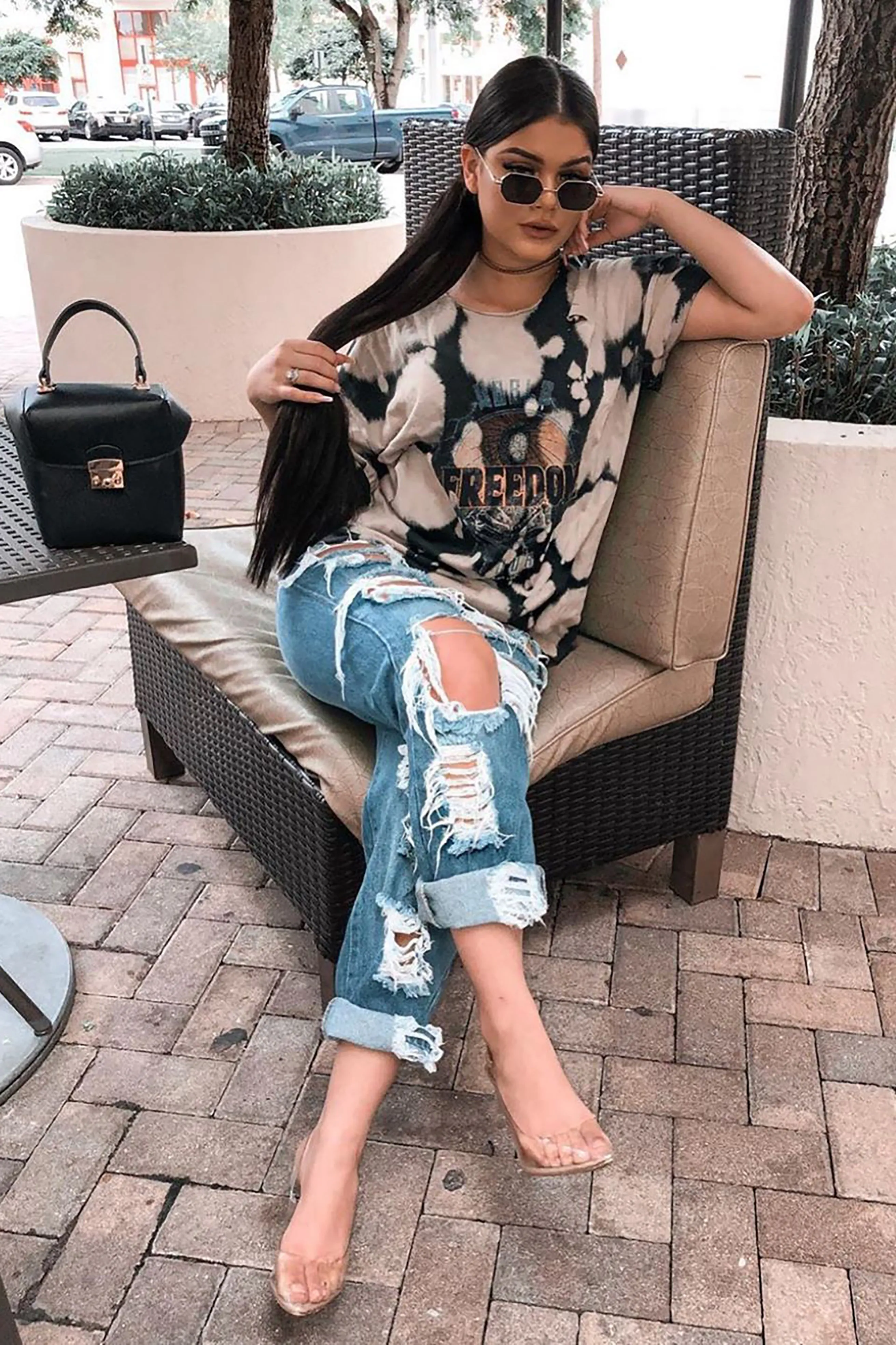 About That Time Distressed Boyfriend Jeans - Medium Wash