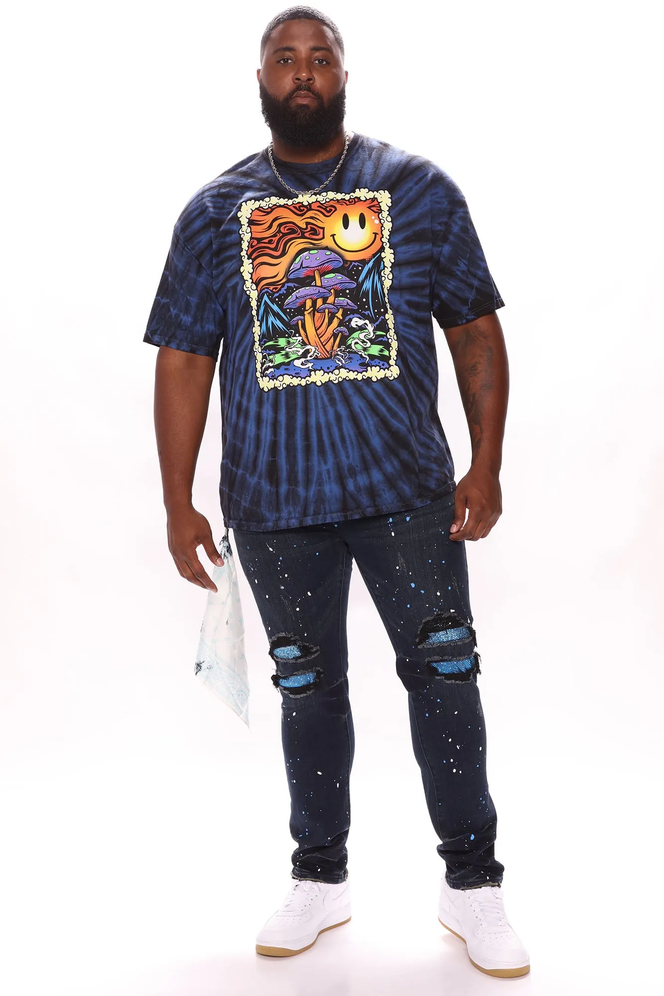 Act Right Paint Splatter Skinny Jeans - Dark Wash