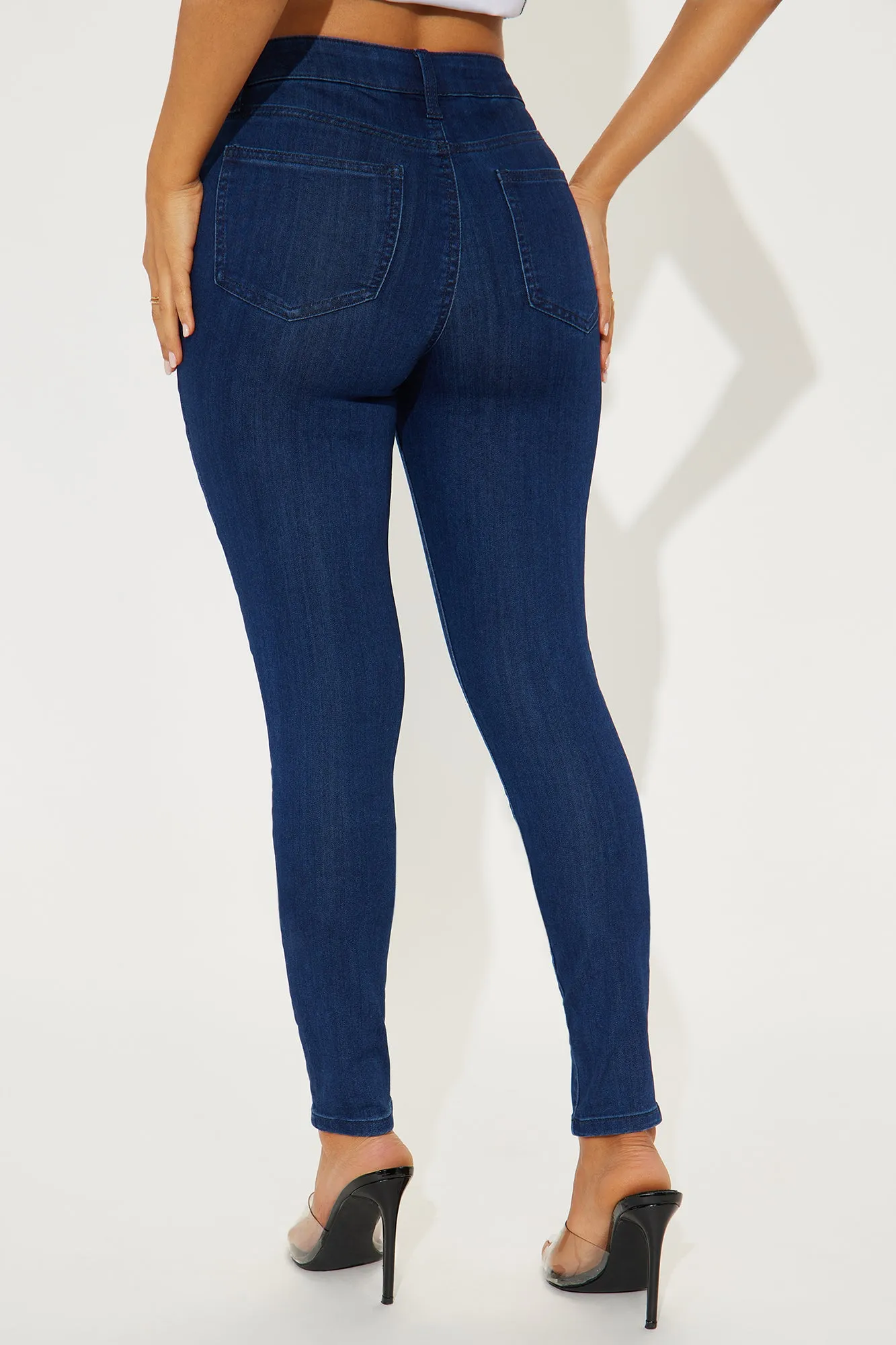 Adriana Mid Rise Skinny Jeans - Dark Wash