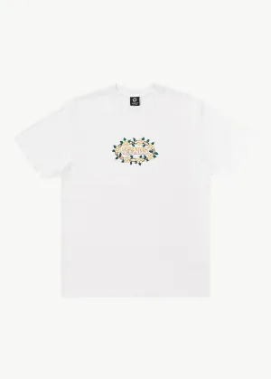 AFENDS Mens Bloom - Retro Graphic Logo T-Shirt - White