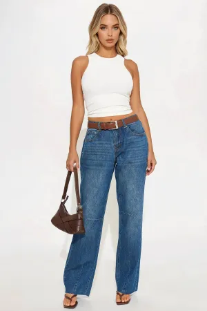 Against The Odds Barrel Leg Jeans - Dark Wash
