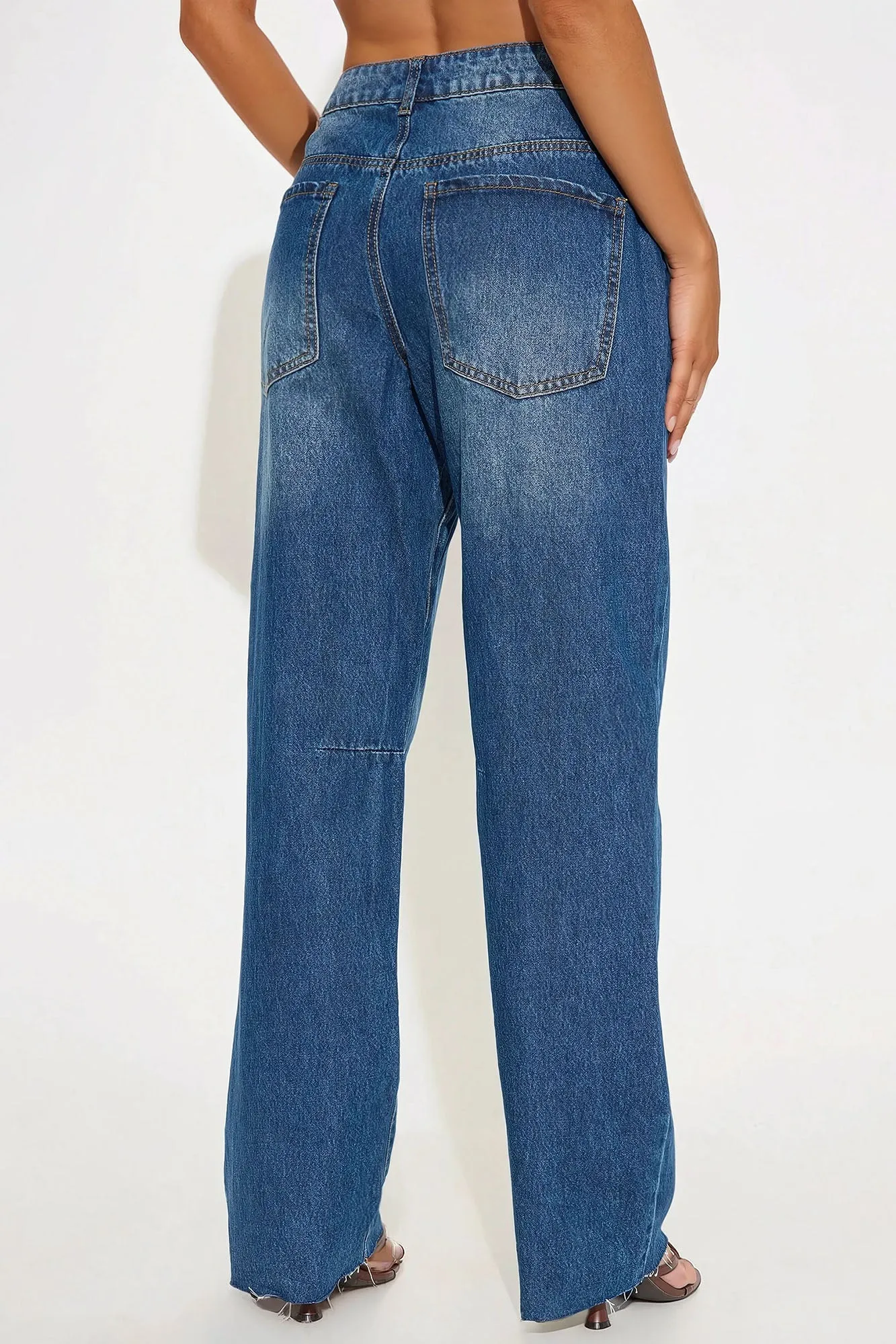 Against The Odds Barrel Leg Jeans - Dark Wash