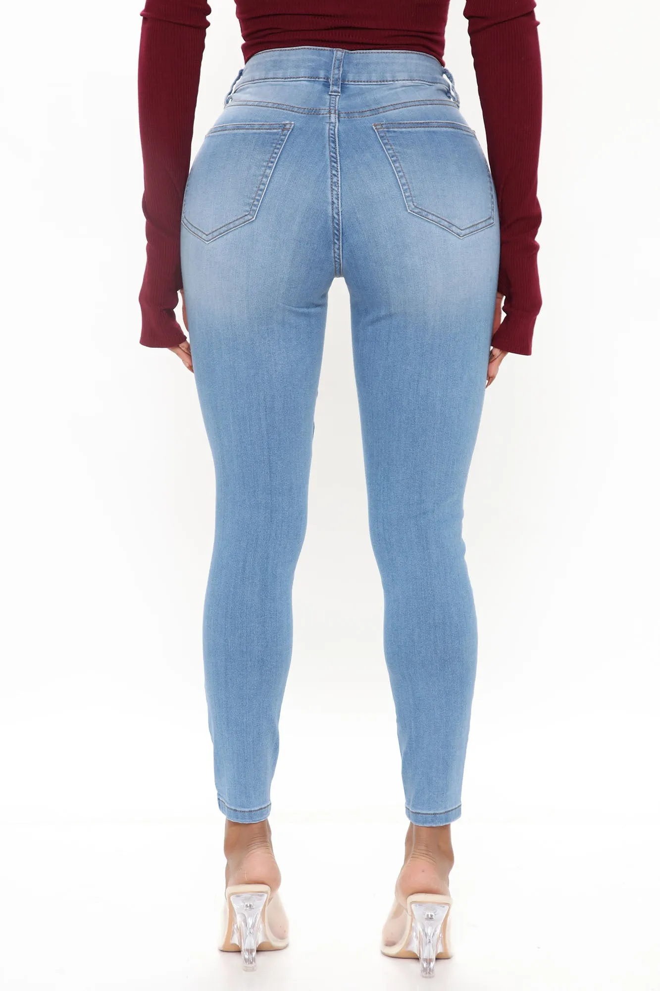 Alayna Super Stretch Skinny Jeans - Medium Blue Wash