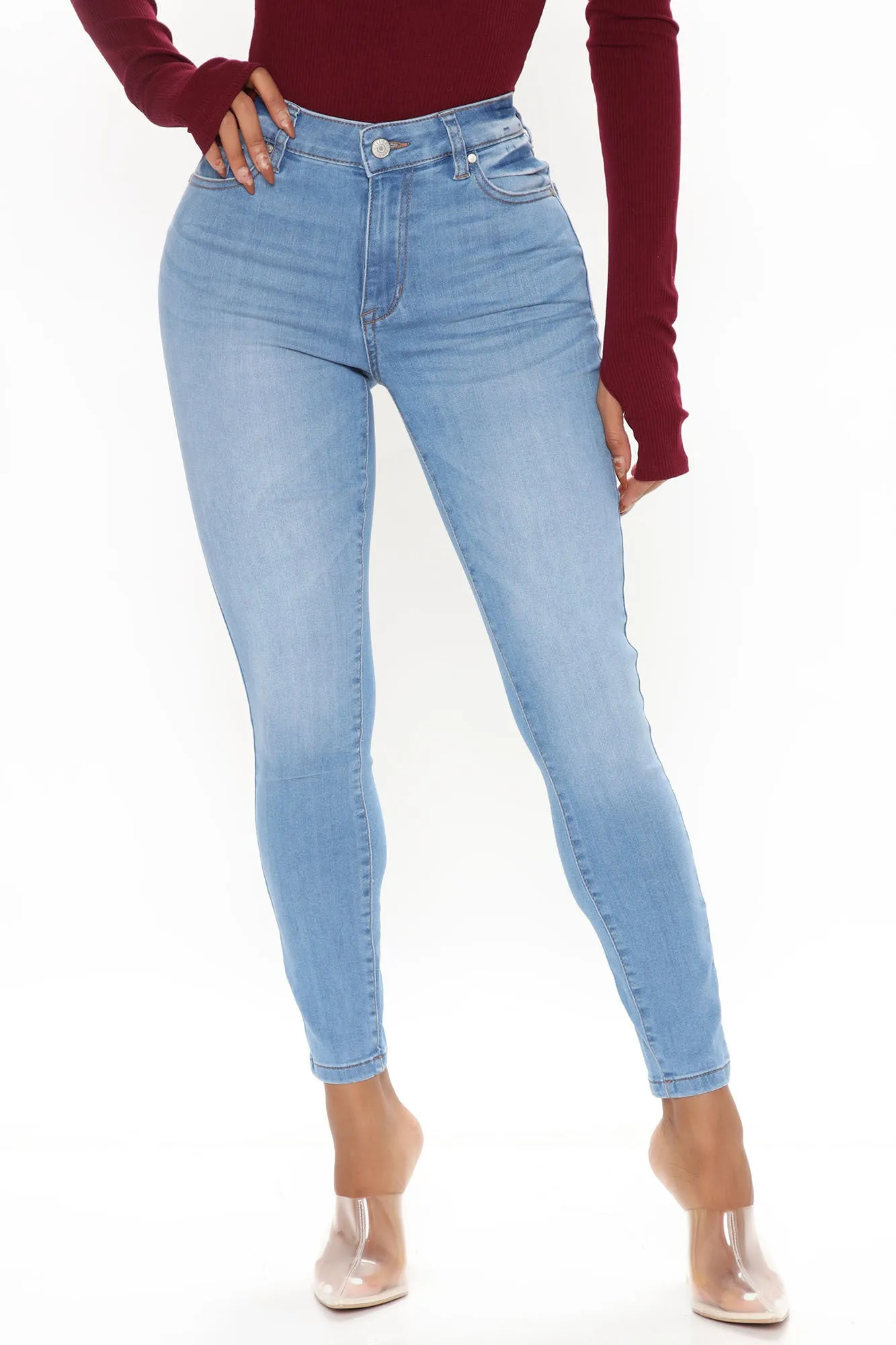Alayna Super Stretch Skinny Jeans - Medium Blue Wash