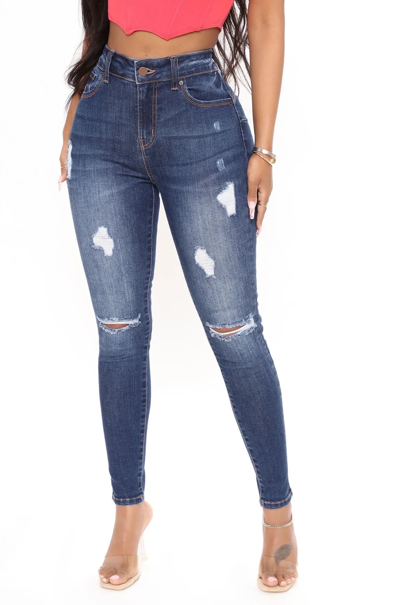 Alexis Booty Lifting Stretch Skinny Jeans - Dark Wash