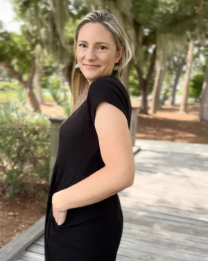 AMELIA rib knit dress in Black