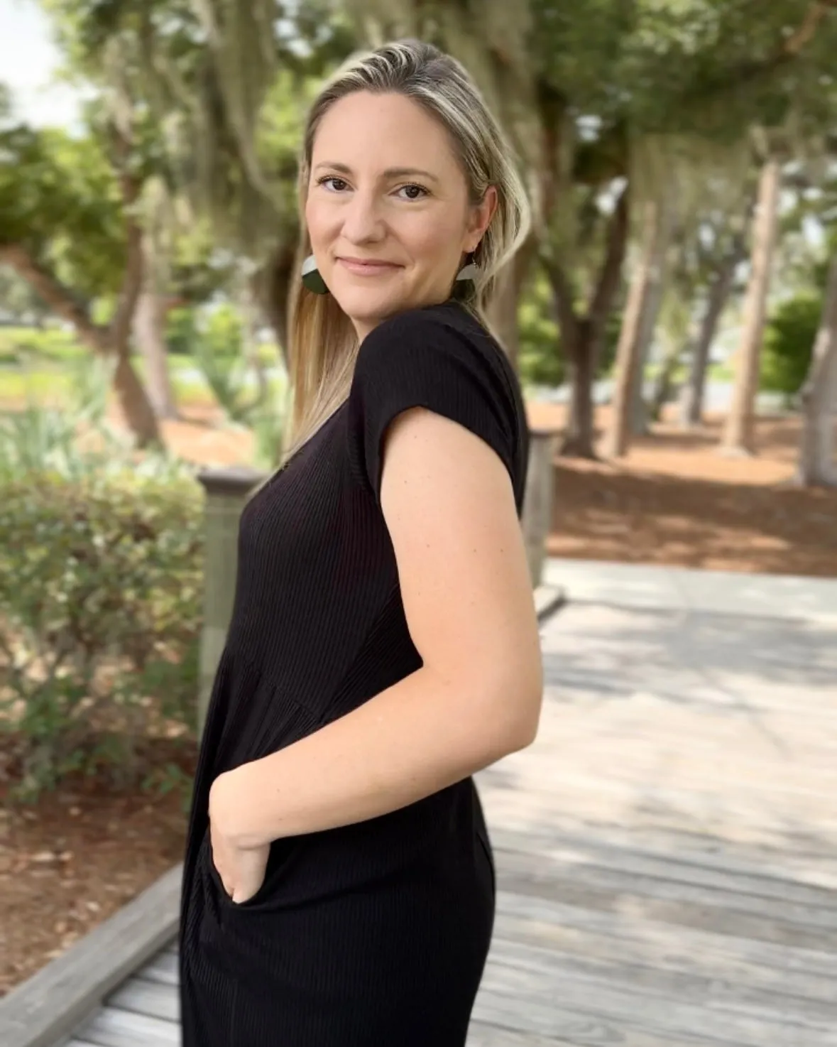 AMELIA rib knit dress in Black